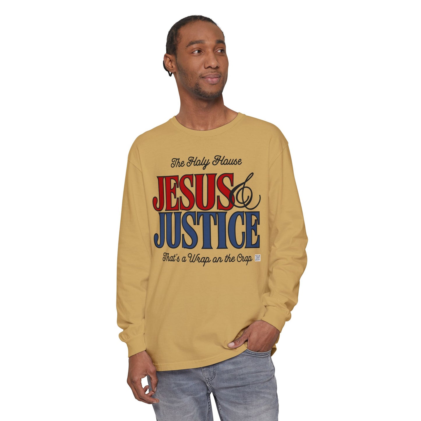 JESUS AND JUSTICE LONGSLEEVE TEE