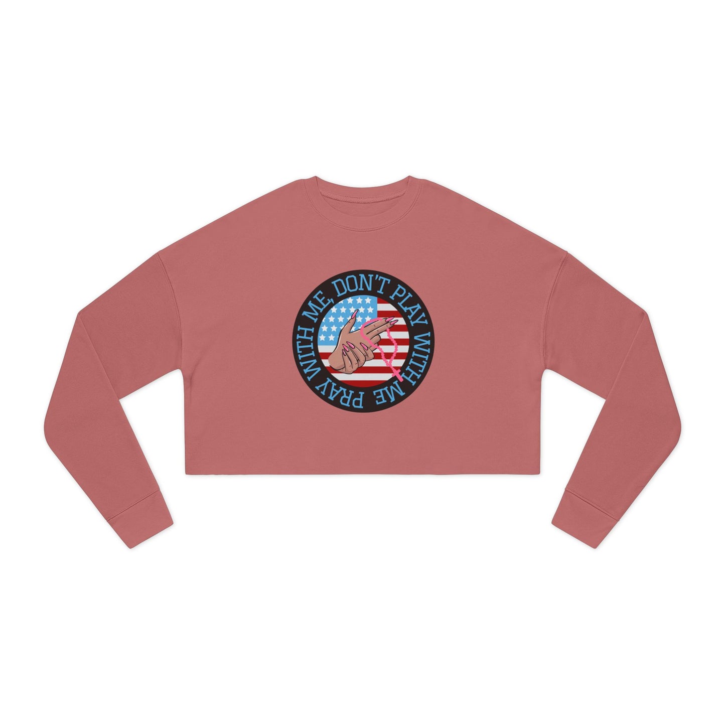 PRAY DONT PLAY CROP SWEATSHIRT
