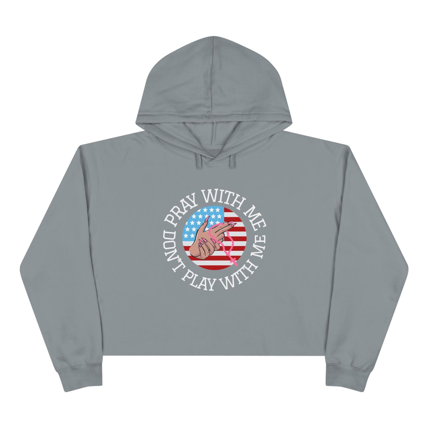 PRAY DON'T PLAY CROP HOODIE