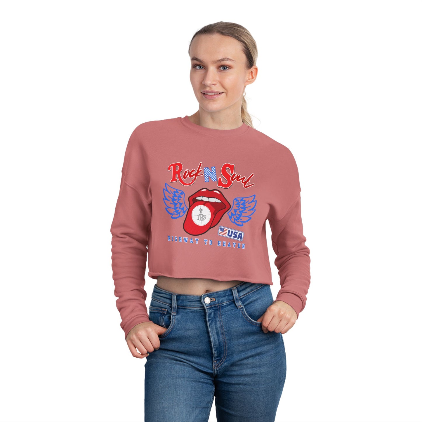 ROCK N SOUL CROP SWEATSHIRT