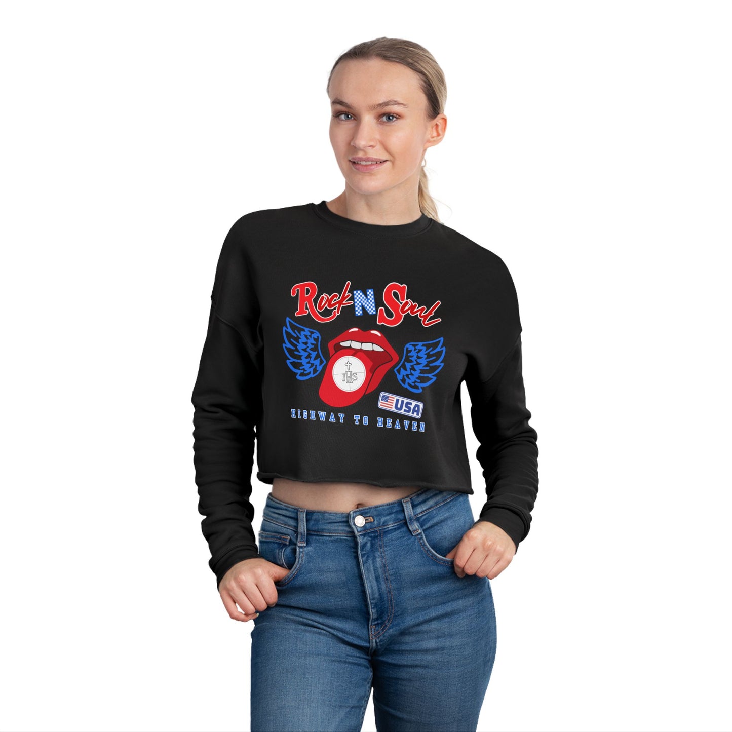 ROCK N SOUL CROP SWEATSHIRT