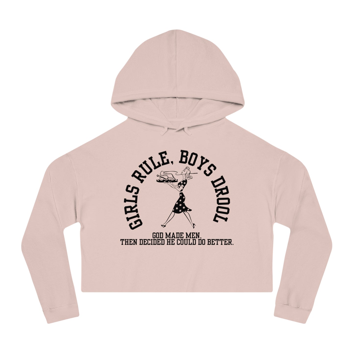 GIRLS RULE BOYS DROOL CROP HOODIE