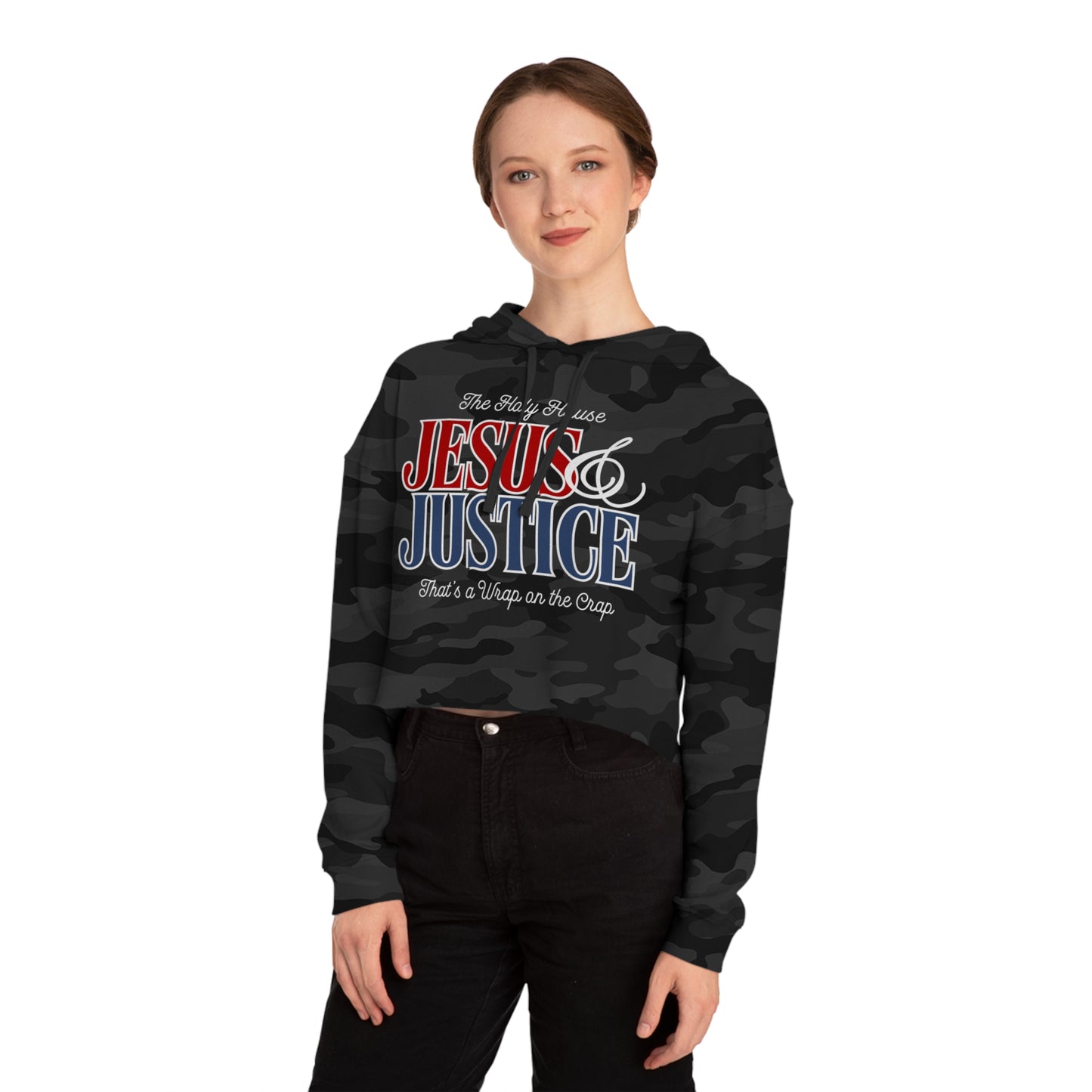 JESUS & JUSTICE CROP HOODIE
