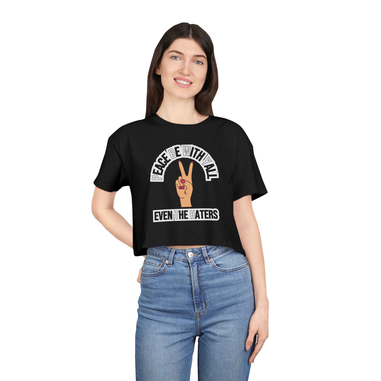 PEACE BE WITH YALL CROP TEE