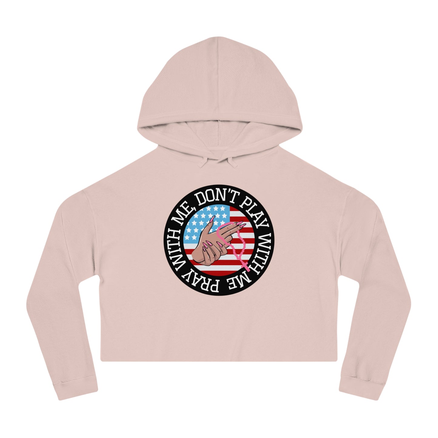 PRAY DON'T PLAY CROP HOODIE