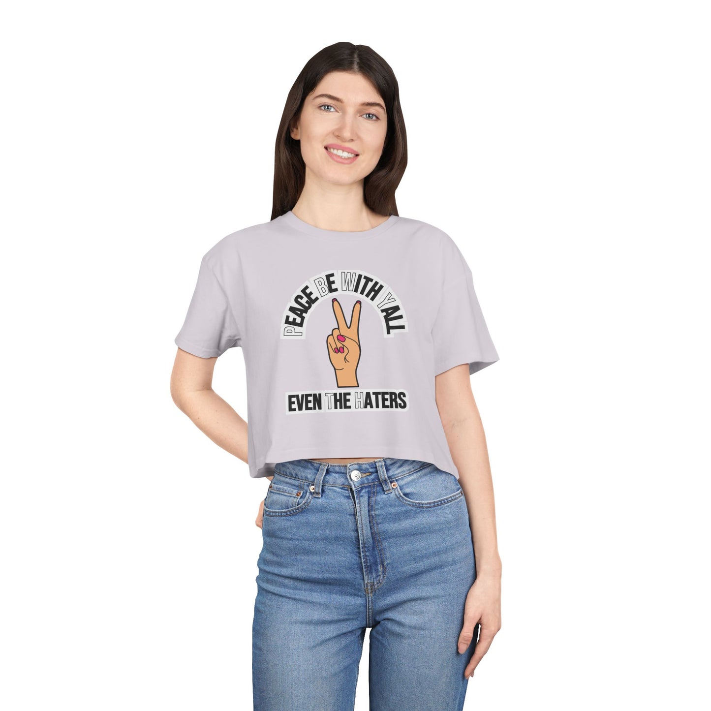 PEACE BE WITH YALL CROP TEE