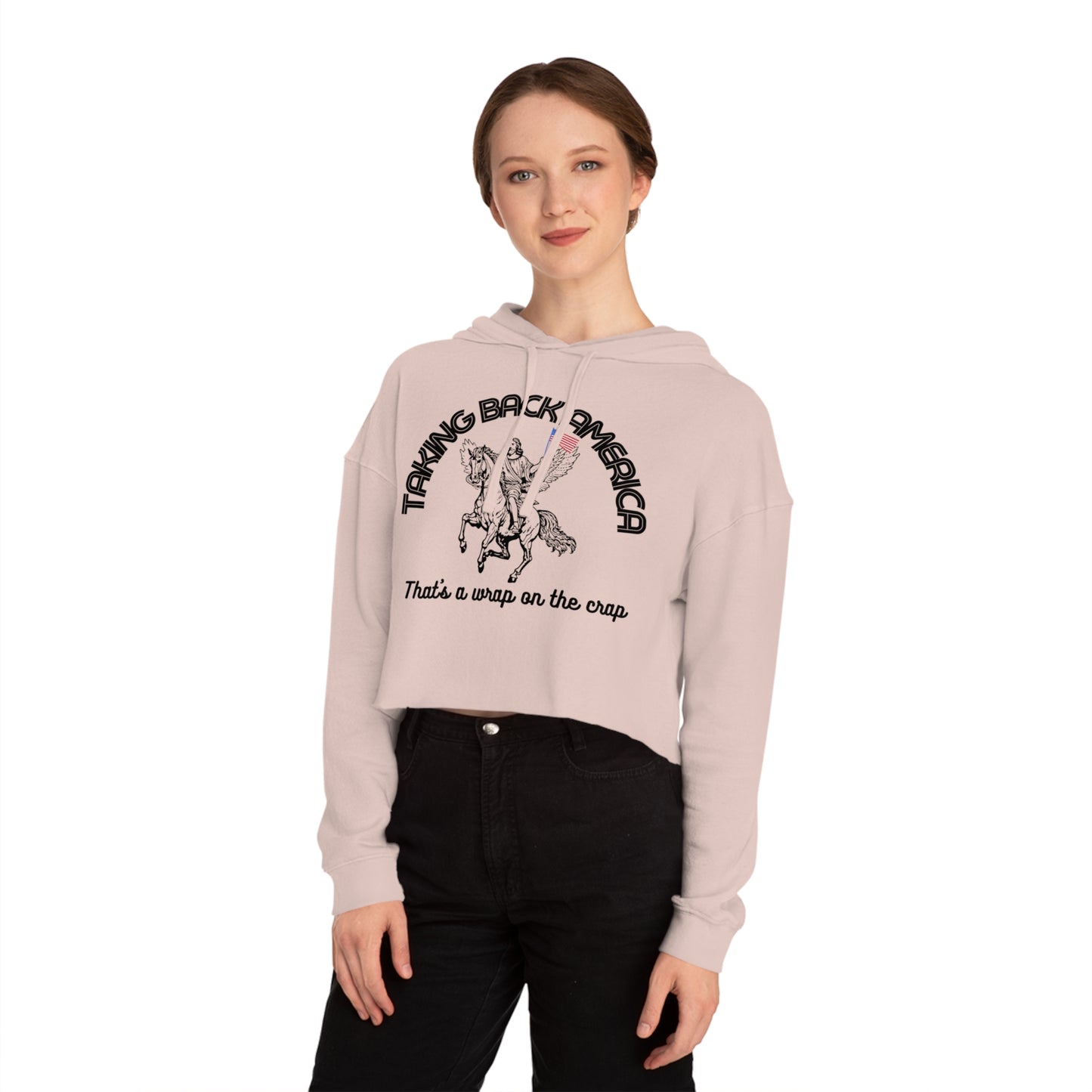 TAKING BACK AMERICA CROP HOODIE