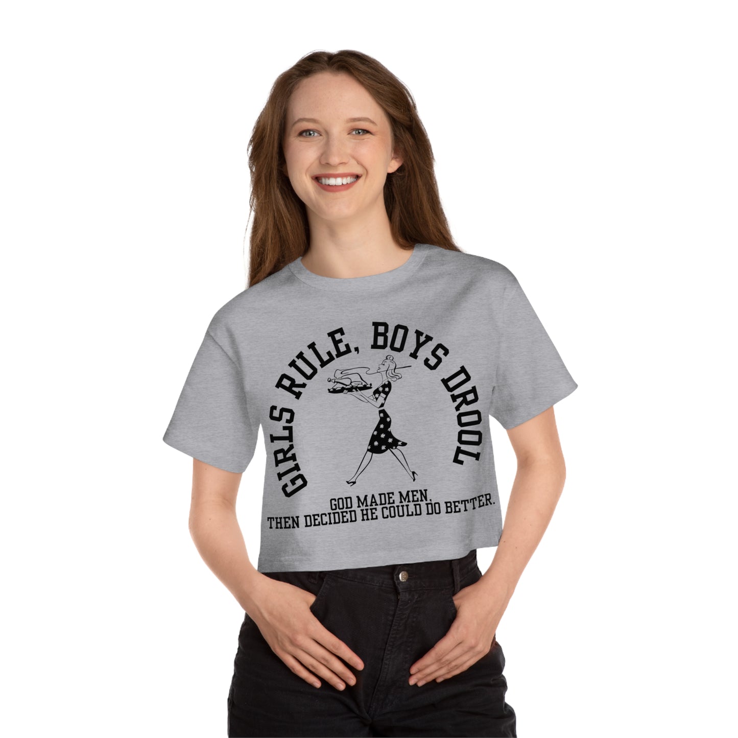 GIRLS RULE BOY DROOL CROP TEE