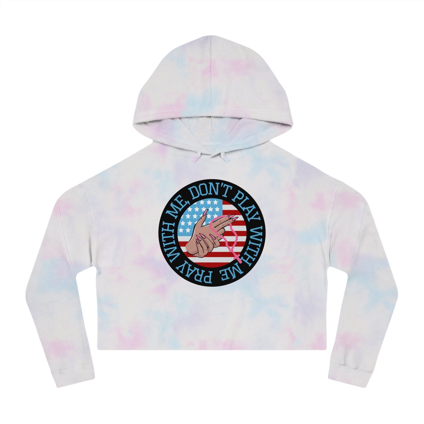 PRAY DON'T PLAY CROP HOODIE