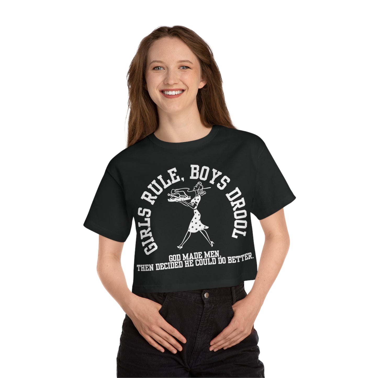 GIRLS RULE BOYS DROOL CROP TEE
