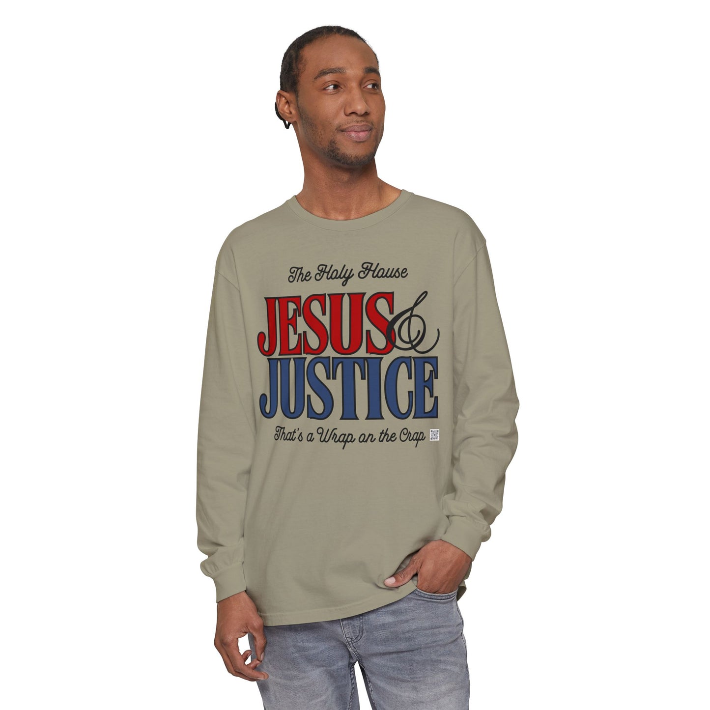 JESUS AND JUSTICE LONGSLEEVE TEE