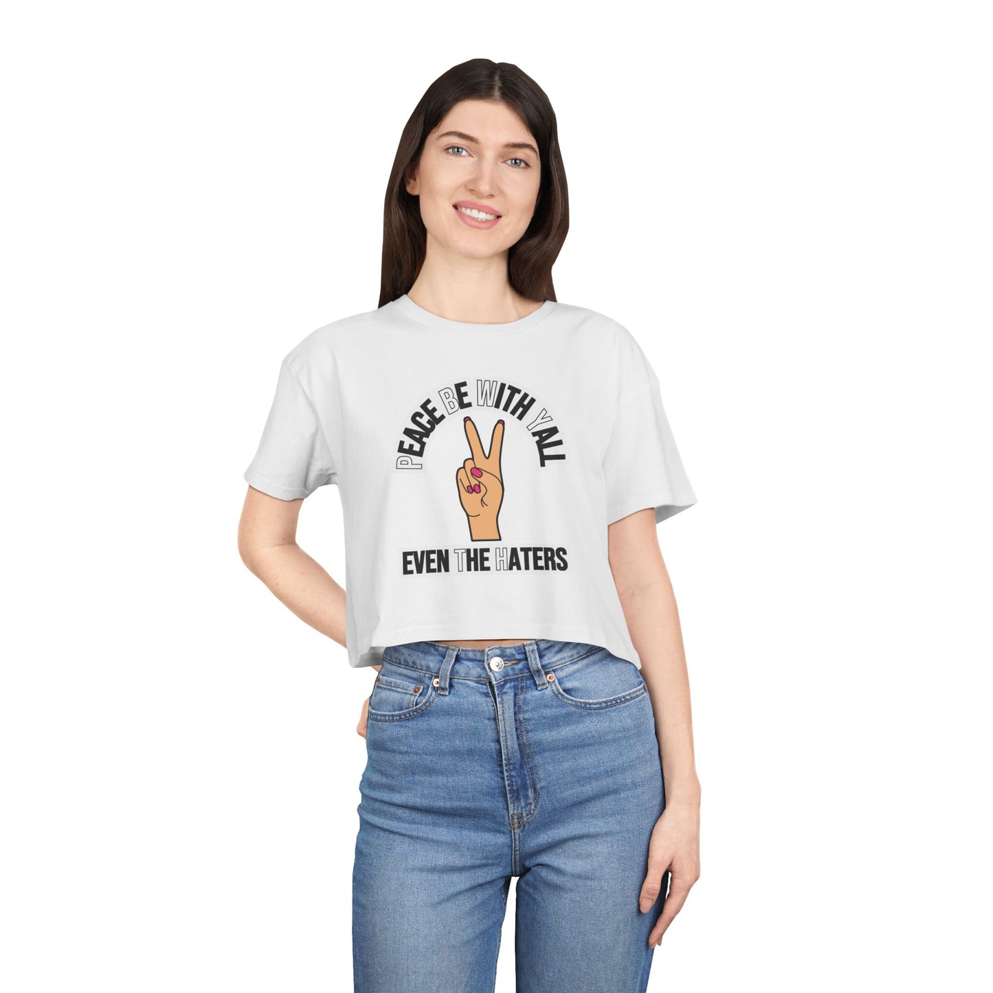 PEACE BE WITH YALL CROP TEE
