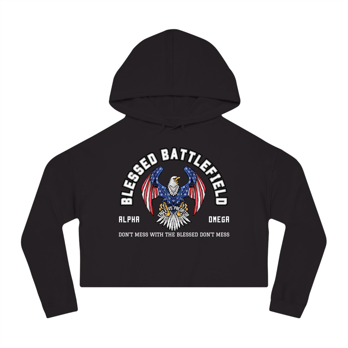 BLESSED BATTLEFIELD USA CROP HOODIE