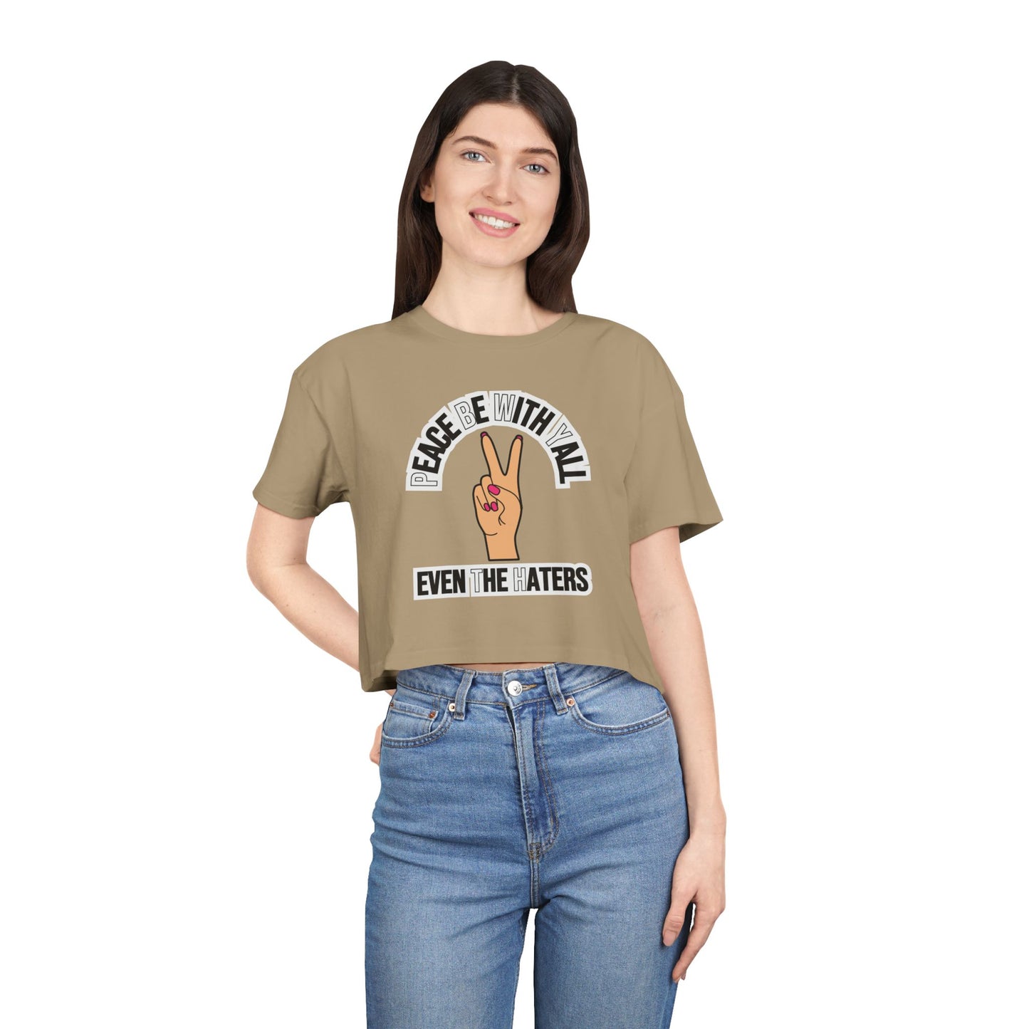 PEACE BE WITH YALL CROP TEE