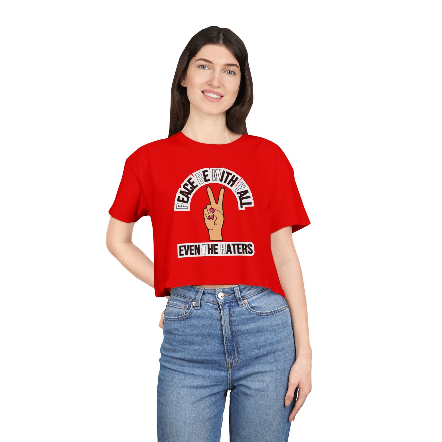 PEACE BE WITH YALL CROP TEE