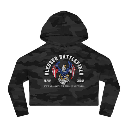 BLESSED BATTLEFIELD USA CROP HOODIE