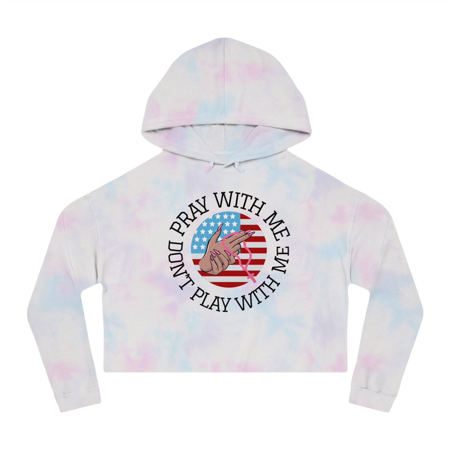 PRAY DON'T PLAY CROP HOODIE