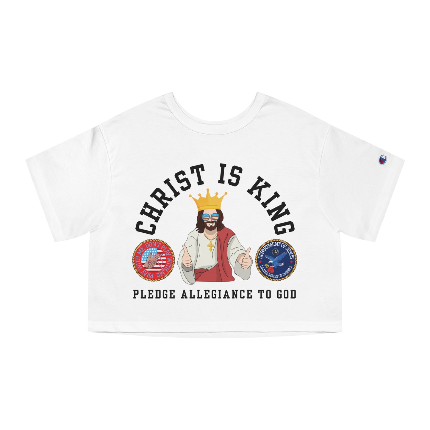 PLEDGE ALLEGIANCE TO GOD CROP TEE