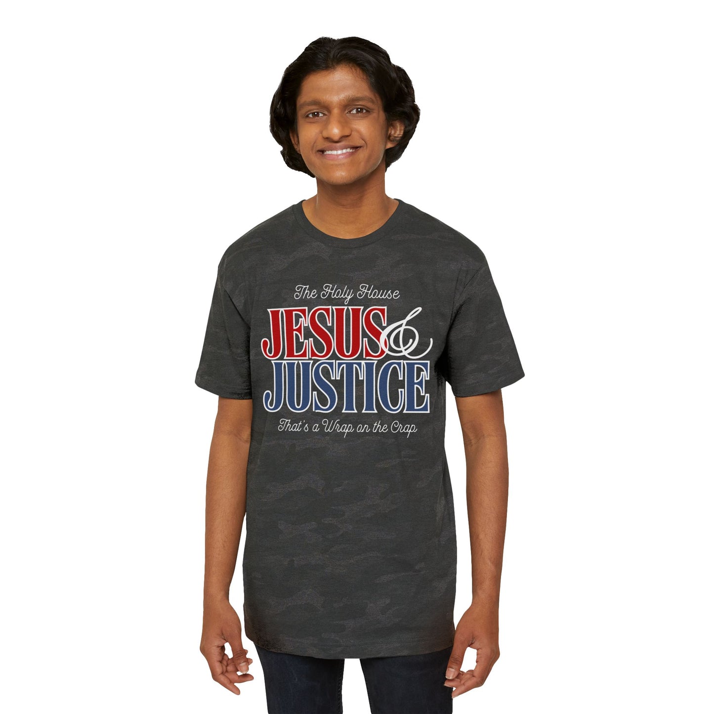 JESUS AND JUSTICE PATTERN TEE